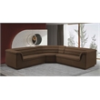 Pemberly Row Contemporary Brown Velvet Fabric Modular Sectional