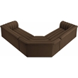 Pemberly Row Contemporary Brown Velvet Fabric Modular Sectional