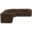 Pemberly Row Contemporary Brown Velvet Fabric Modular Sectional