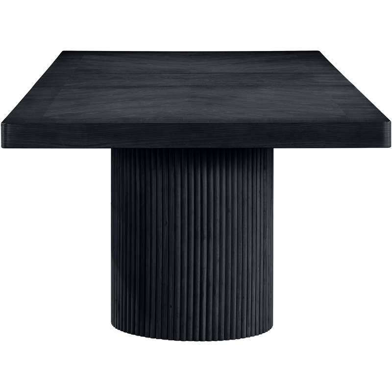 Pemberly Row Contemporary Black Acacia with Veneer Dining Table