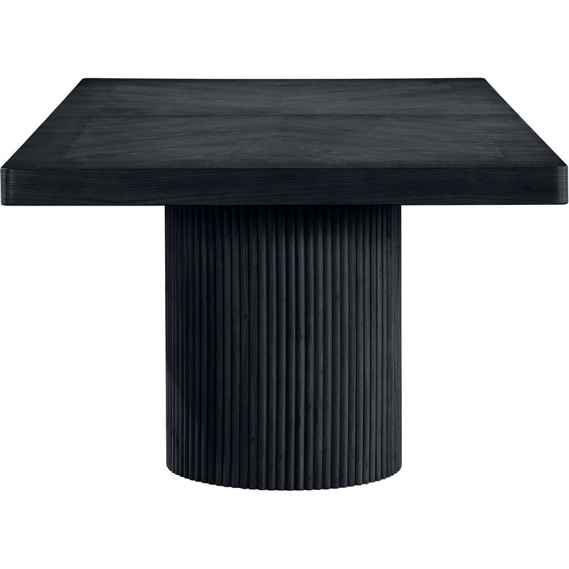 Pemberly Row Contemporary Black Acacia with Veneer Dining Table
