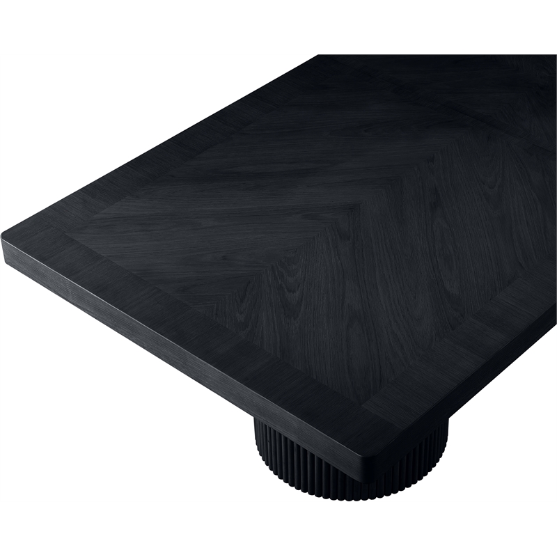 Pemberly Row Contemporary Black Acacia with Veneer Dining Table