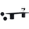 Pemberly Row Contemporary Black Acacia with Veneer Dining Table
