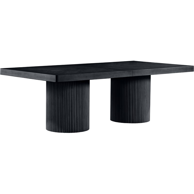Pemberly Row Contemporary Black Acacia with Veneer Dining Table
