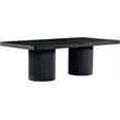 Pemberly Row Contemporary Black Acacia with Veneer Dining Table