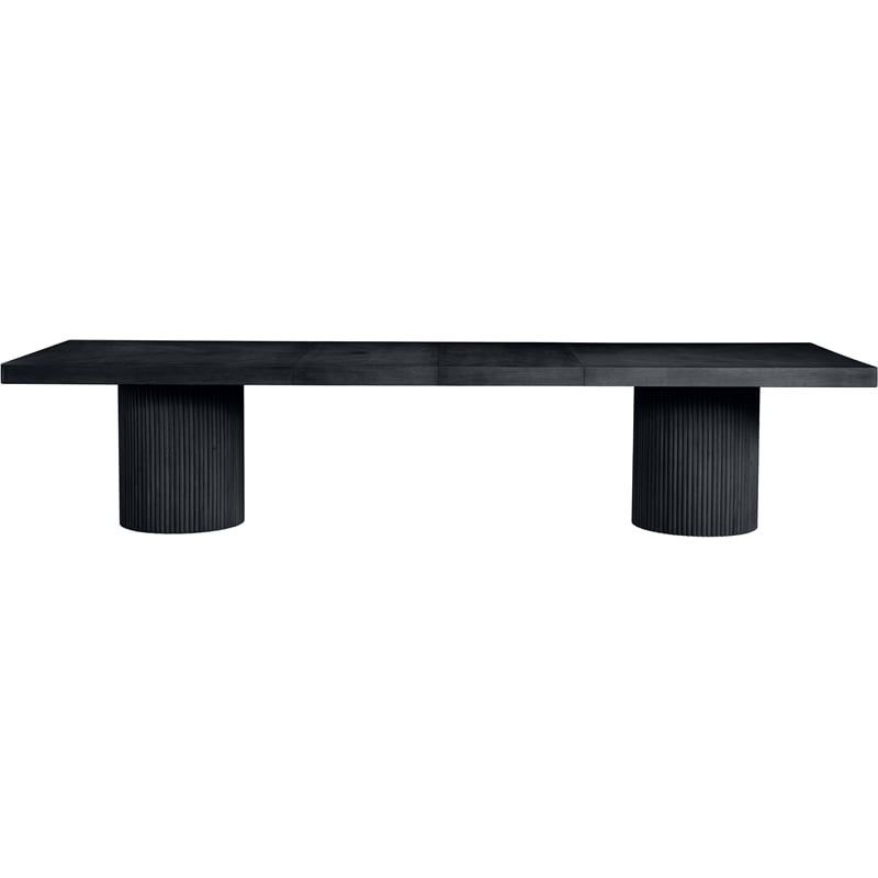 Pemberly Row Contemporary Black Acacia with Veneer Dining Table