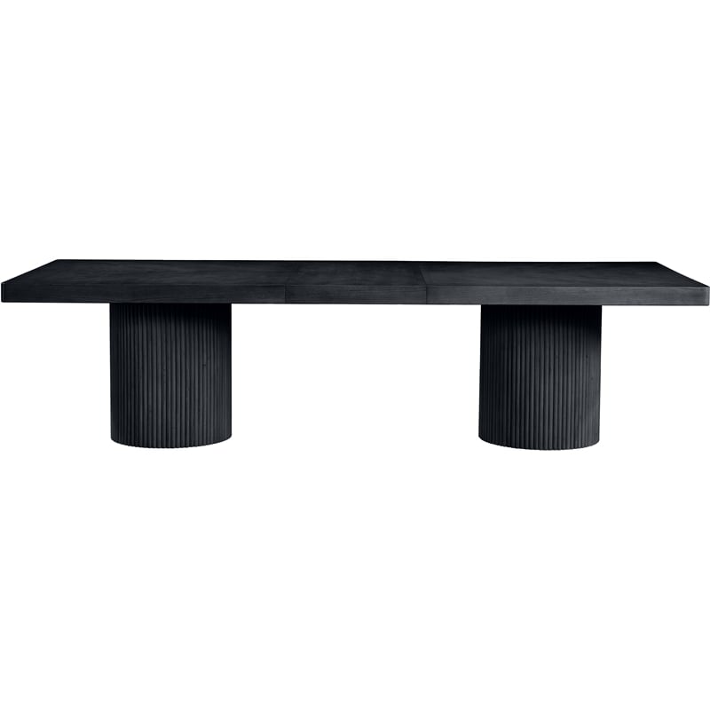 Pemberly Row Contemporary Black Acacia with Veneer Dining Table