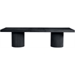 Pemberly Row Contemporary Black Acacia with Veneer Dining Table
