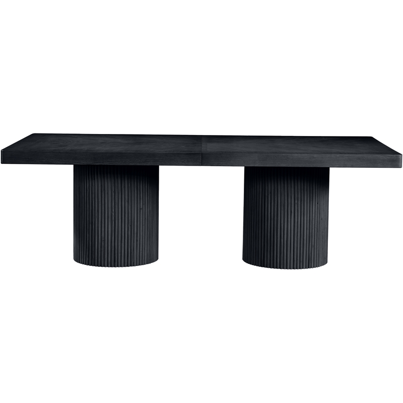 Pemberly Row Contemporary Black Acacia with Veneer Dining Table