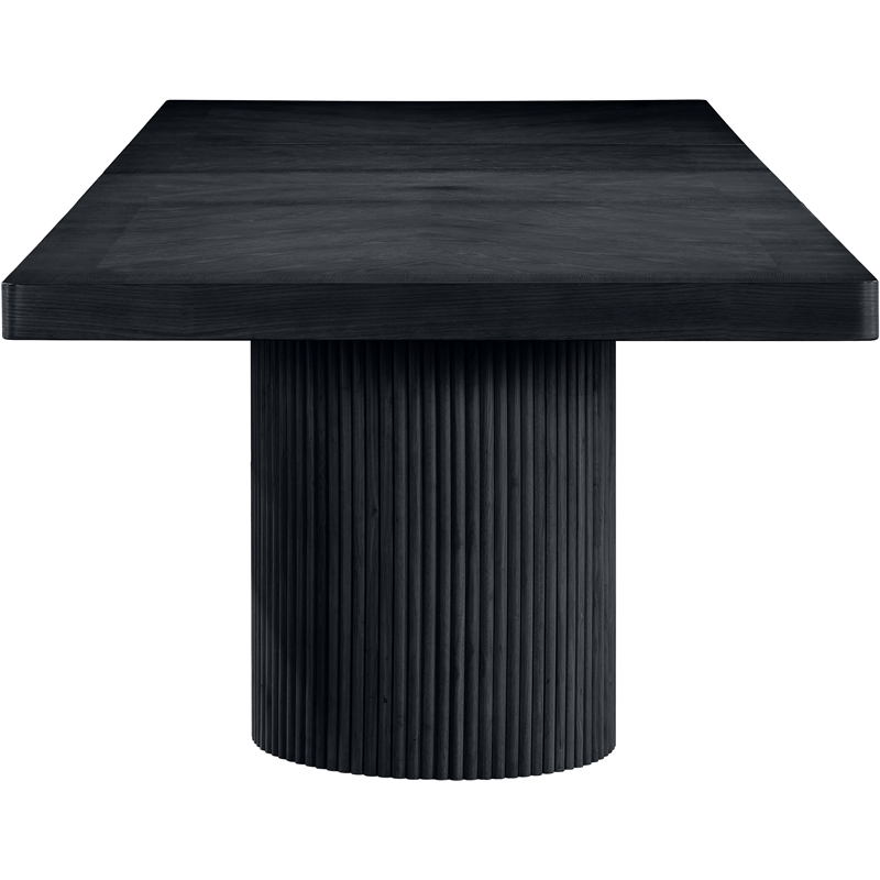 Pemberly Row Contemporary Black Acacia with Veneer Dining Table