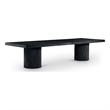 Pemberly Row Contemporary Black Acacia with Veneer Dining Table
