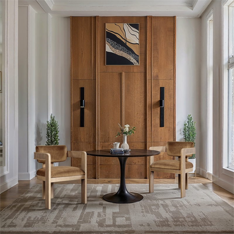 Pemberly Row Contemporary Saddle Velvet Dining Chair (Set of 2)