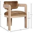 Pemberly Row Contemporary Saddle Velvet Dining Chair (Set of 2)