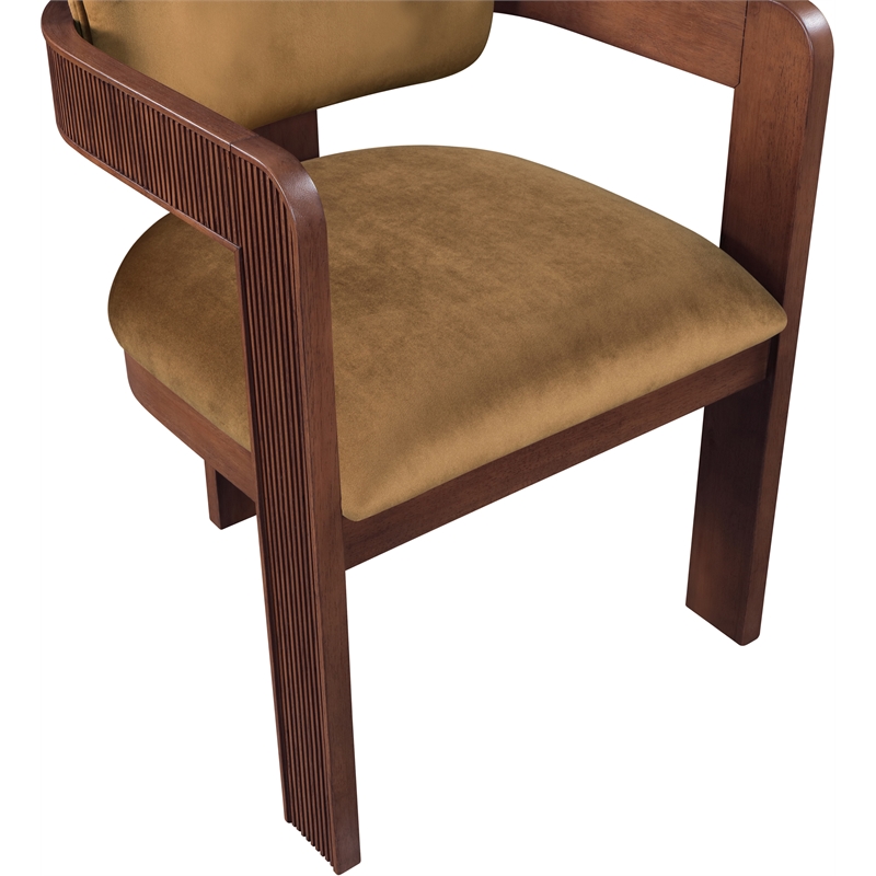 Pemberly Row Contemporary Saddle Velvet Dining Chair (Set of 2)