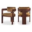 Pemberly Row Contemporary Saddle Velvet Dining Chair (Set of 2)