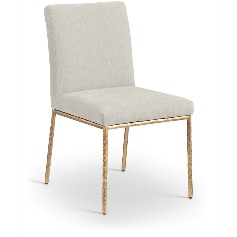 Pemberly Row Cream Chenille Fabric Dining Side Chair (Set of 2)