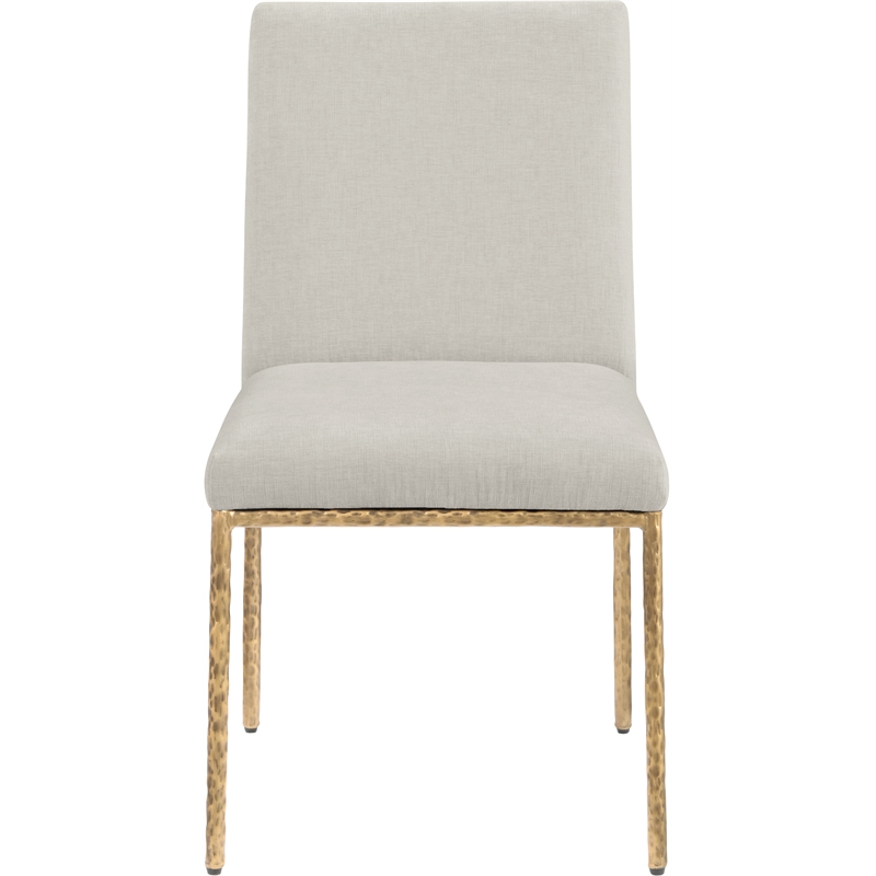 Pemberly Row Cream Chenille Fabric Dining Side Chair (Set of 2)