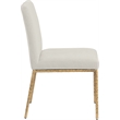Pemberly Row Cream Chenille Fabric Dining Side Chair (Set of 2)