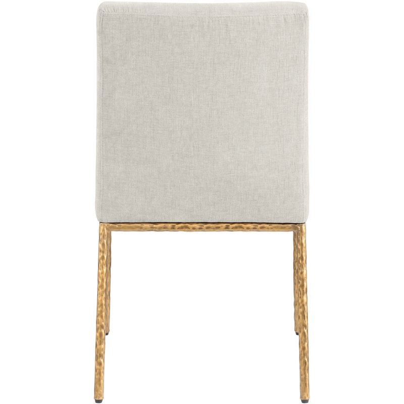 Pemberly Row Cream Chenille Fabric Dining Side Chair (Set of 2)
