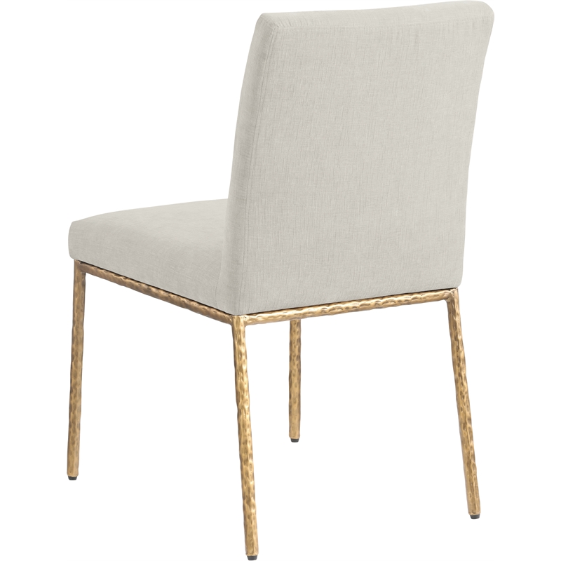 Pemberly Row Cream Chenille Fabric Dining Side Chair (Set of 2)