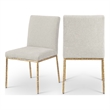 Pemberly Row Cream Chenille Fabric Dining Side Chair (Set of 2)