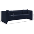 Pemberly Row Contemporary Navy Chenille Fabric Upholstered Sofa