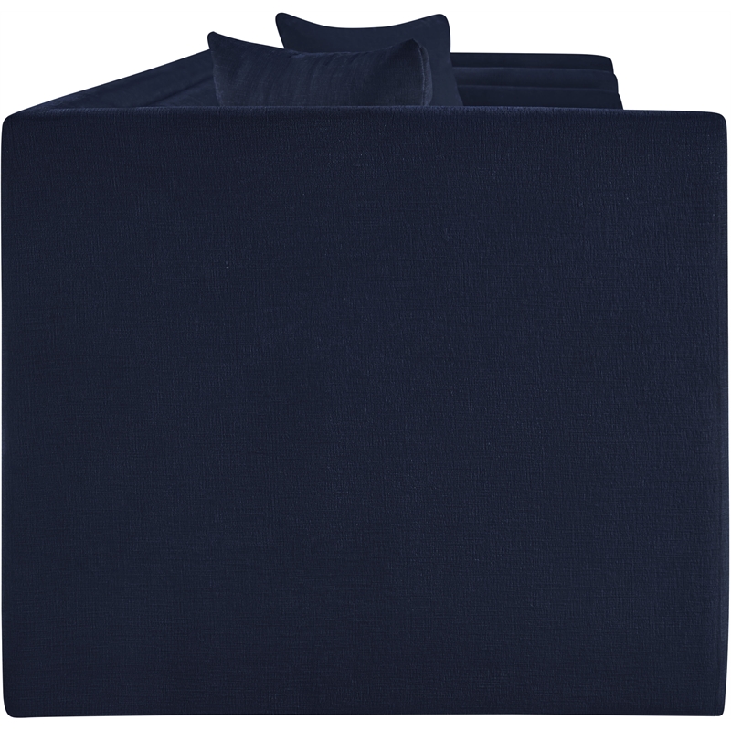 Pemberly Row Contemporary Navy Chenille Fabric Upholstered Sofa