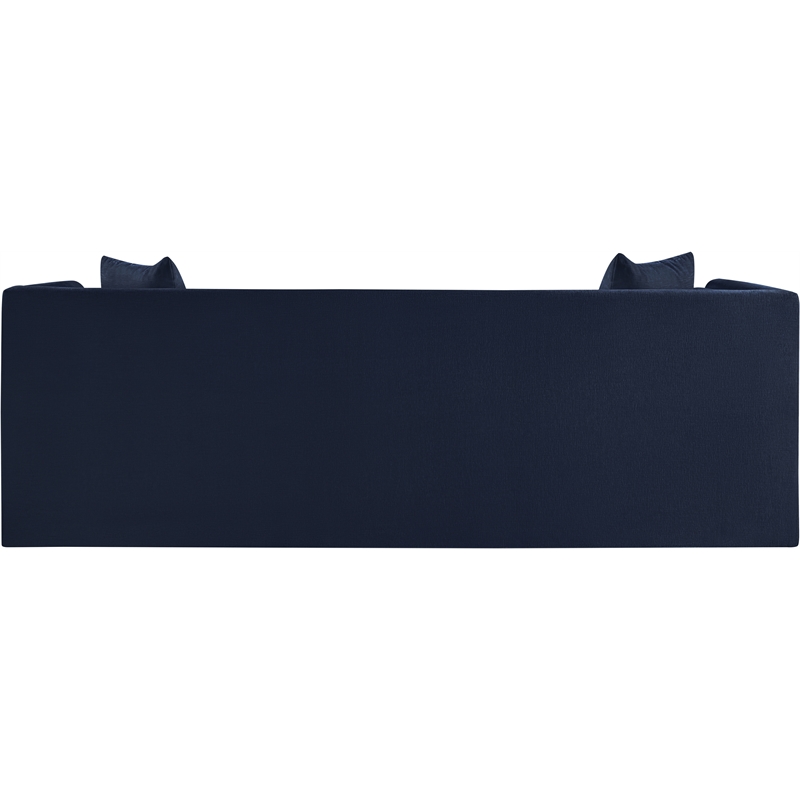 Pemberly Row Contemporary Navy Chenille Fabric Upholstered Sofa