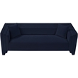 Pemberly Row Contemporary Navy Chenille Fabric Upholstered Sofa