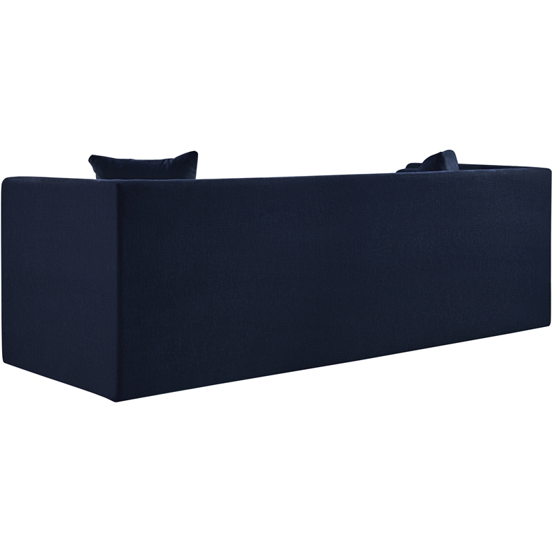 Pemberly Row Contemporary Navy Chenille Fabric Upholstered Sofa