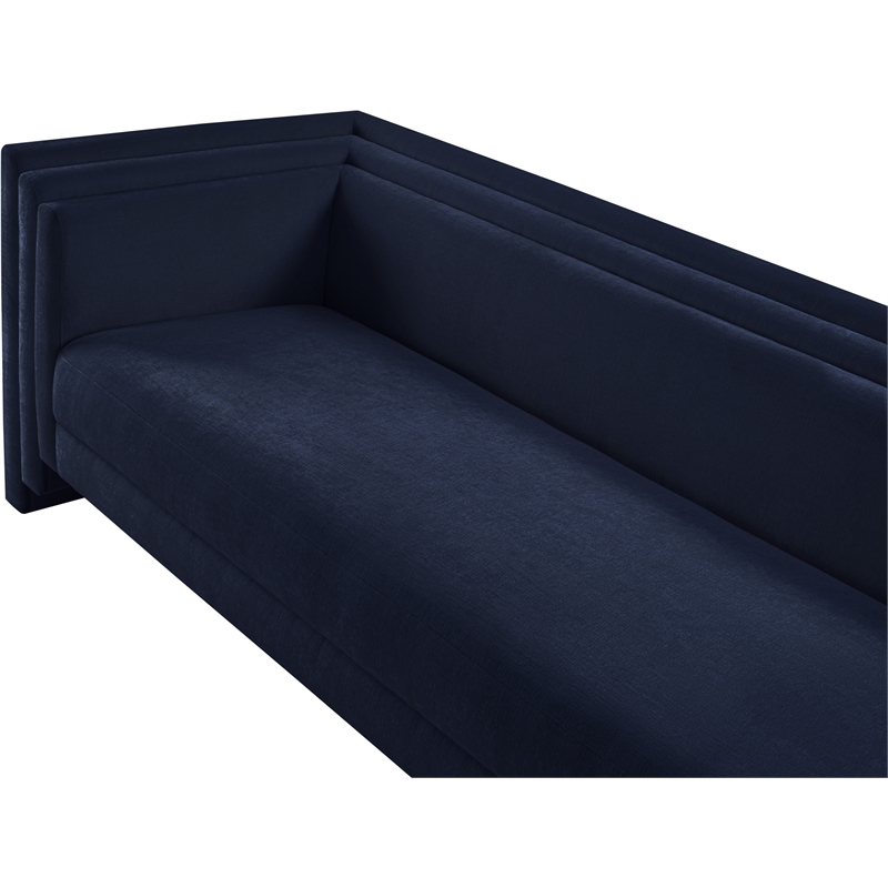 Pemberly Row Contemporary Navy Chenille Fabric Upholstered Sofa