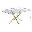 Pemberly Row Contemporary Yellow Tempered Glass Top Dining Table