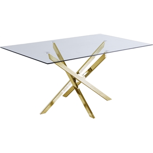Pemberly Row Contemporary Yellow Tempered Glass Top Dining Table