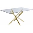 Pemberly Row Contemporary Yellow Tempered Glass Top Dining Table