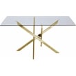 Pemberly Row Contemporary Yellow Tempered Glass Top Dining Table