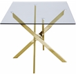 Pemberly Row Contemporary Yellow Tempered Glass Top Dining Table