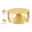 Pemberly Row Contemporary Gold Stainless Steel Drum Coffee Table
