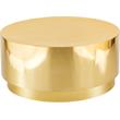 Pemberly Row Contemporary Gold Stainless Steel Drum Coffee Table