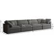 Pemberly Row Contemporary Soft Standard Gray Velvet Modular Sofa
