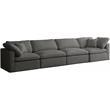 Pemberly Row Contemporary Soft Standard Gray Velvet Modular Sofa