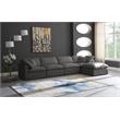 Pemberly Row Contemporary Standard Gray Velvet Modular Sectional