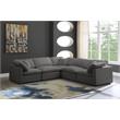 Pemberly Row Contemporary Standard Gray Velvet Modular Sectional