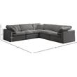 Pemberly Row Contemporary Standard Gray Velvet Modular Sectional