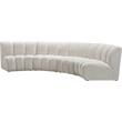 Pemberly Row Contemporary Cream Velvet 4-Piece Modular Sectional