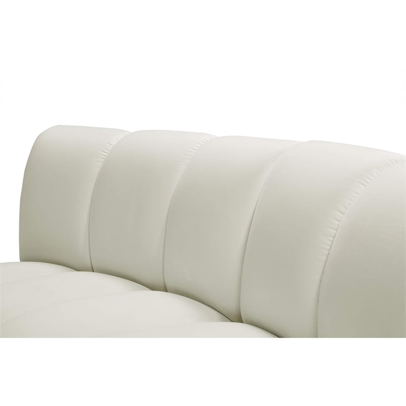 Pemberly Row Contemporary Cream Velvet 6-Piece Modular Sectional