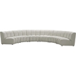 Pemberly Row Contemporary Cream Velvet 6-Piece Modular Sectional