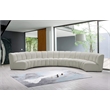 Pemberly Row Contemporary Cream Velvet 6-Piece Modular Sectional