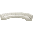 Pemberly Row Contemporary Cream Velvet 6-Piece Modular Sectional