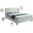 Pemberly Row Contemporary Soft Cream Velvet Upholstered King Bed