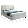 Pemberly Row Contemporary Soft Cream Velvet Upholstered King Bed